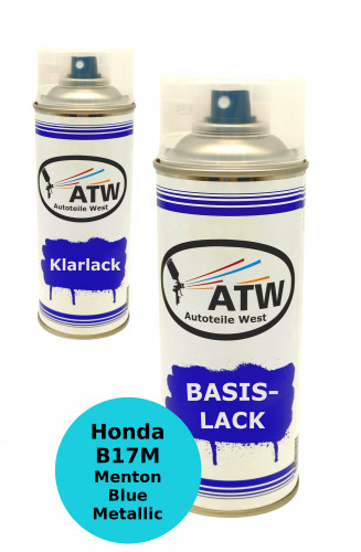 Autolack für Honda B17M Menton Blue Metallic+400ml Klarlack Set